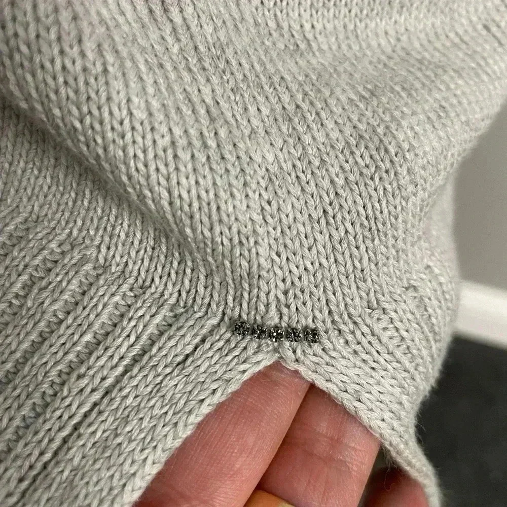 Lafayette 148 New York Vanise Oversized‎ V-Neck Cotton Silk Sweater Petite Small
